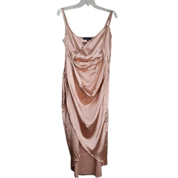 RACHEL Rachel Roy Bree Satin Rushed Wrap Dress - Picture 2 of 16